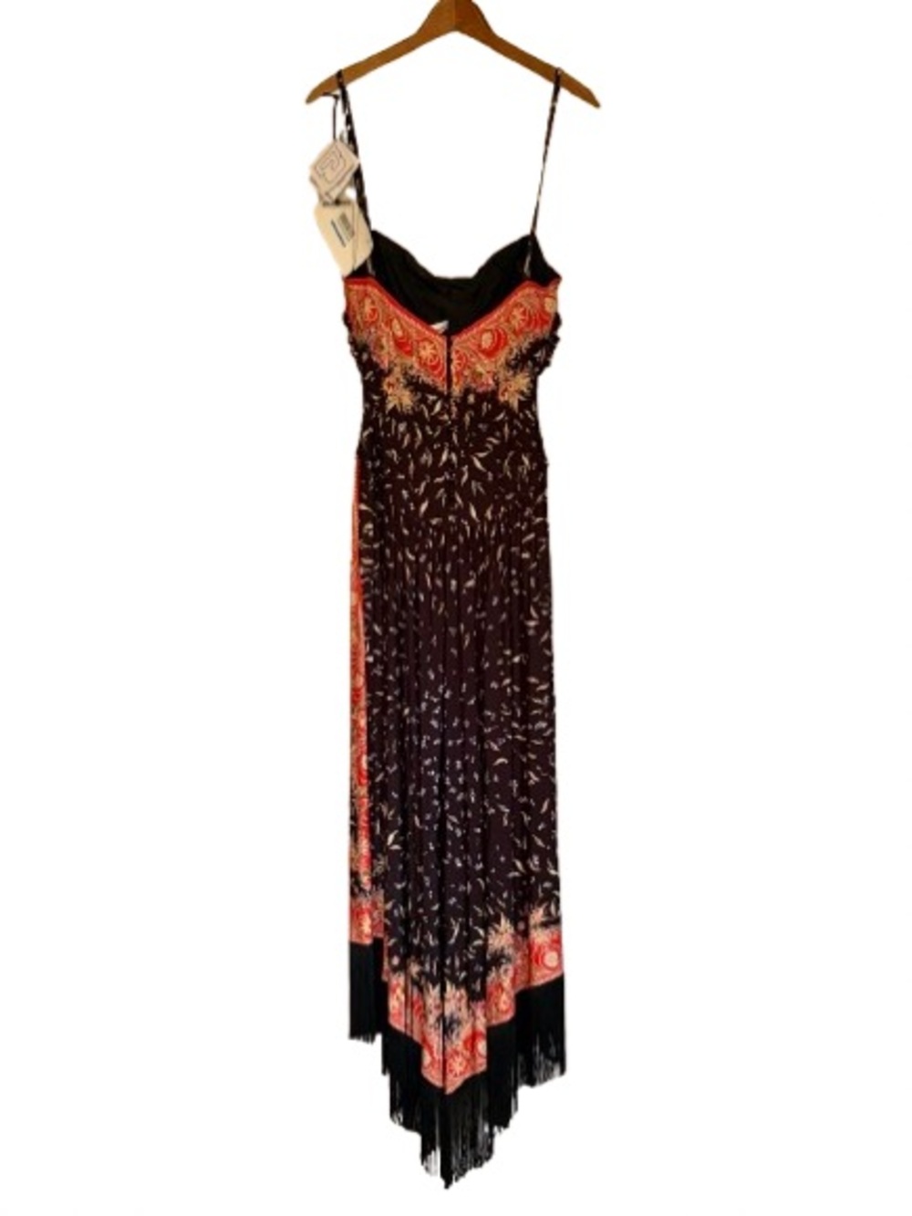 Paco Rabanne Women’s Frieze Fringe Dress Size 38 FR/6 US Black Red Boho Luxury - Picture 6 of 16